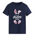 thumbnail image 1 of Gibobby Playera de Manga Corta con Cuello Redondo Conejo Pascua Estampado suelto Camiseta corta Tema festivo Manga corta(Azul,XL), 1 of 4