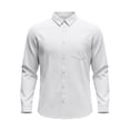 thumbnail image 5 of Men's Resort Yoga Outfit Linen Long Sleeve Shirt and Pants Casual Breathable Lightweight Loungewear Set White L, 5 of 6