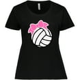 thumbnail image 3 of Inktastic Volleyball with Pink Bow Women's Plus Size T-Shirt, 3 of 5