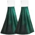 thumbnail image 2 of Coolnut Hunter Green Kitchen Hanging Towel 2PCS, Soft Absorbent Hand Towel Home Decorative Wipe a Towel with Hook & Loop Hanging Tie Towel for Kitchen, Bathroom, Toilet, etc Washcloth Gift, 2 of 7