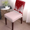 thumbnail image 3 of Chair Covers for Dining Room Set of 6,Christmas Reindeer Tree Silhouette Stretch Seat Protector Removable Washable Chairs Slipcovers for Kitchen Banquet Wedding Hotel,White Snowflake on Black, 3 of 6