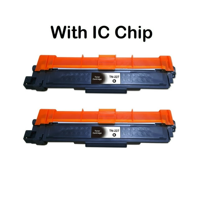 2 Pack Black TN227 Compatible Toner Cartridge High Yield for Brother Printer TN-227