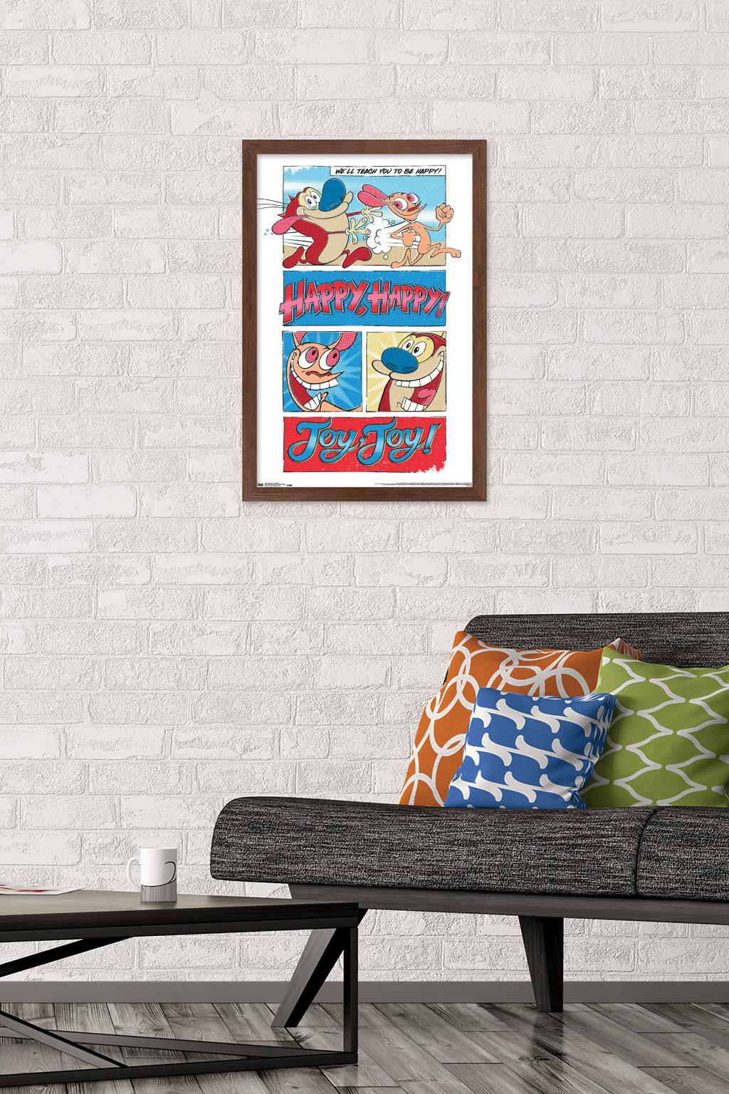 Nickelodeon Ren And Stimpy Wall Poster, 14.725" x 22.375", Framed