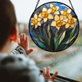 thumbnail image 2 of Stained Glass Window Hanging - Yellow Daffodils Suncatcher for Door Garden Home Flower Sun Catchers Decoration Christmas Mother's Day Birthday Gifts for Women Men Mom Nana Friend, 2 of 6