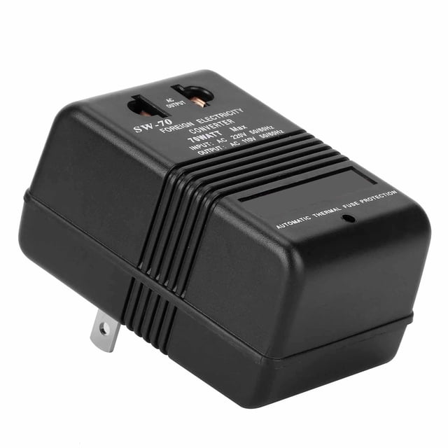 Potente convertidor de voltaje de 70 W: convierta fácilmente 220 V a 110 V para afeitadoras de cepillos de dientes eléctricos, compacto y apto para viajes
