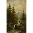 thumbnail image 3 of Adolf Chwala 10x14 Black Modern Framed Museum Art Print Titled - Mountain Landscape with a Waterfall, 3 of 5