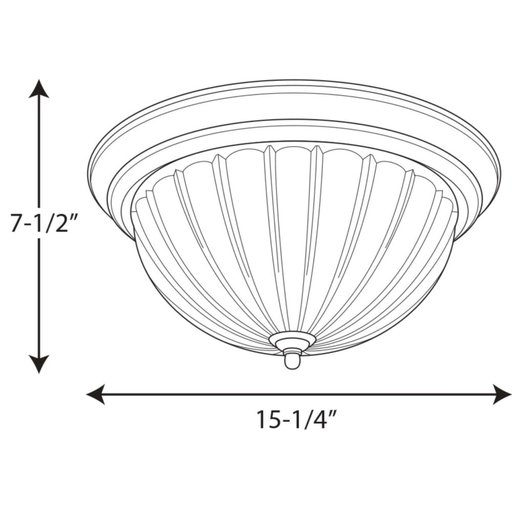 Three-Light Melon 15-1/4" Close-to-Ceiling