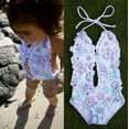 thumbnail image 1 of Girls Baby Bikini Floral Split One-pieces Swimsuit Bathing Suit Swimming Clothes, 1 of 5