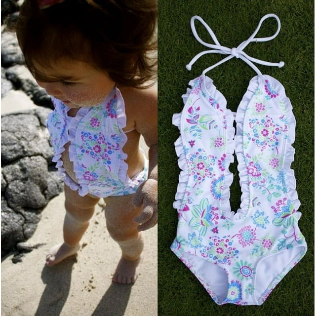 Girls Baby Bikini Floral Split One-pieces Swimsuit Bathing Suit Swimming Clothes