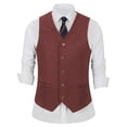 thumbnail image 4 of TOWED22 Men's Suede Leather Vest Casual Cowboy Western Vests Mens Waistcoat(Wine,XS), 4 of 9