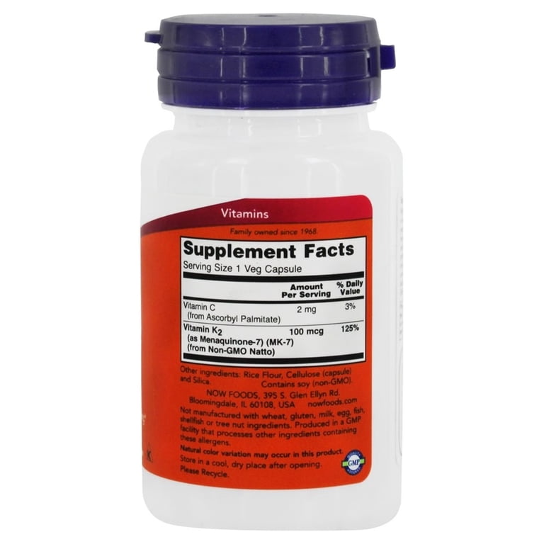 NOW FOODS Vitamin K2 MK7 100 Mcg – 60 Kapseln, Für Allgemeines Wohlbefinden & Knochengesundheit NOW FOODS Vitamin K2 MK7 100 Mcg – 60 Kapseln, Für Allgemeines Wohlbefinden & Knochengesundheit