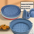thumbnail image 6 of Air Fryer Liners Silicone Airfryer Liners Air Fryer Food With Oven Gloves Reusable Air Fryer Liners With Air Fryer Mitts Silicone Pot Oven Liner Baking Tray, 6 of 9