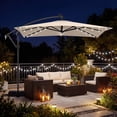 thumbnail image 4 of Costway 8 x 8 FT Solar LED Offset Cantilever Patio Umbrella, Square Hanging Outdoor Beige, 4 of 10