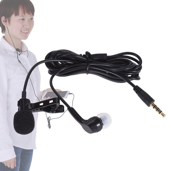 Andoer Mini Clip-on Lapel Lavalier Microphone Mic Earphone Omni-directional Condenser Hands-free 3.5mm Jack for 6/6 plus/5 Smartphones Computer PC Laptop Loudspeaker Live Stream Singing