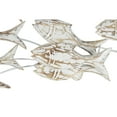 thumbnail image 6 of DecMode White Wood Fish Handmade Swimming Home Wall Decor with Brown Distressing, 45" x 5" x 17", 6 of 14