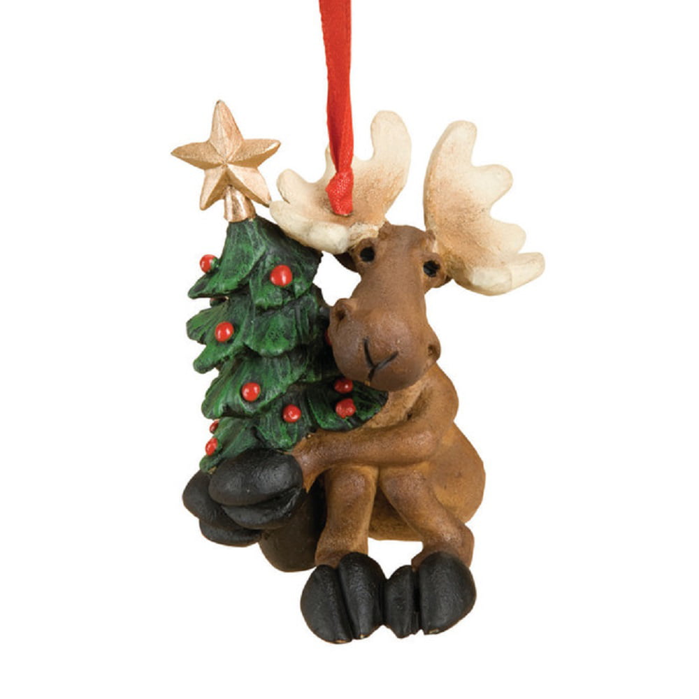 Tree Hugging Moose Christmas Tree Ornament 30153633 New - Walmart.com ...