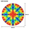 thumbnail image 6 of Rainbow Tie Dye Mandala Pattern Round Tablecloth 60"x60",Wrinkle Wipeable Table Cloth for Kitchen Dining Room Picnic Patio Party, 6 of 6