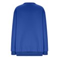 thumbnail image 6 of TKLPEHG Women Sweatshirts Crew Neck Sweatshirt Pullover Loose Fashion Long Sleeve Classic Solid Color Casual Lightweight Pullover (Blue,XXL), 6 of 7
