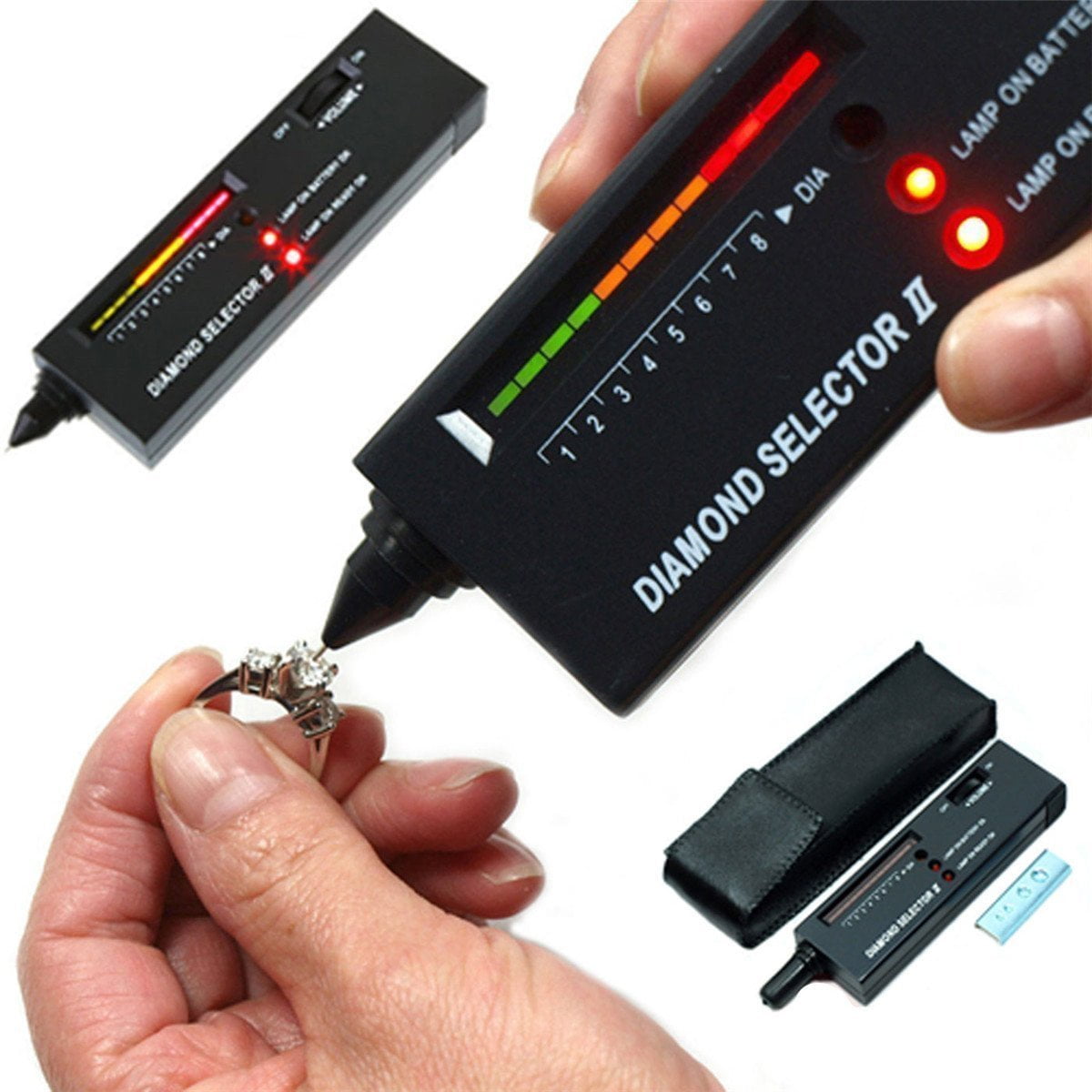 Professional Jewelry Diamond Tester with 60X Jewelry Loop Magnifier, Diamond Selector for Novice and Expert 9V Battery Included