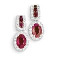 thumbnail image 1 of 14k White Gold AA Diamond & Ruby Earrings XE2440R/AA, 1 of 2