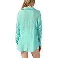 thumbnail image 3 of INSPIRE CHIC Button Down Cotton Shirt for Women Long Sleeve Oversized Boyfriend Casual Blouses Tops with Pockets XL Green, 3 of 6
