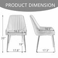 thumbnail image 4 of MOJAY Velvet Upholstered Dining Chairs, Dining Table Chairs with Golden Metal Legs, Living room Chairs, Set of 2, White, 4 of 10