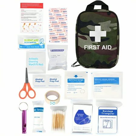 TELOLY First Aid Kit,Portable Emergency Medical Bag,Compact First Aid Kit for Home Travel and Camping,First Aid Kit 17,Camouflage Green