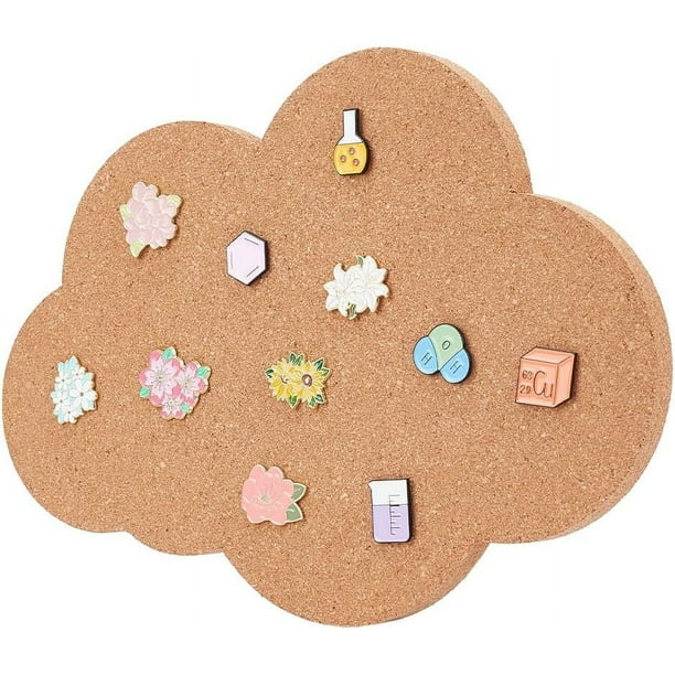 Tablero de corcho para chinchetas, diseño de nube, 1,27 cm de grosor, tablero de corcho de madera para anuncios, tablero de corcho para pared