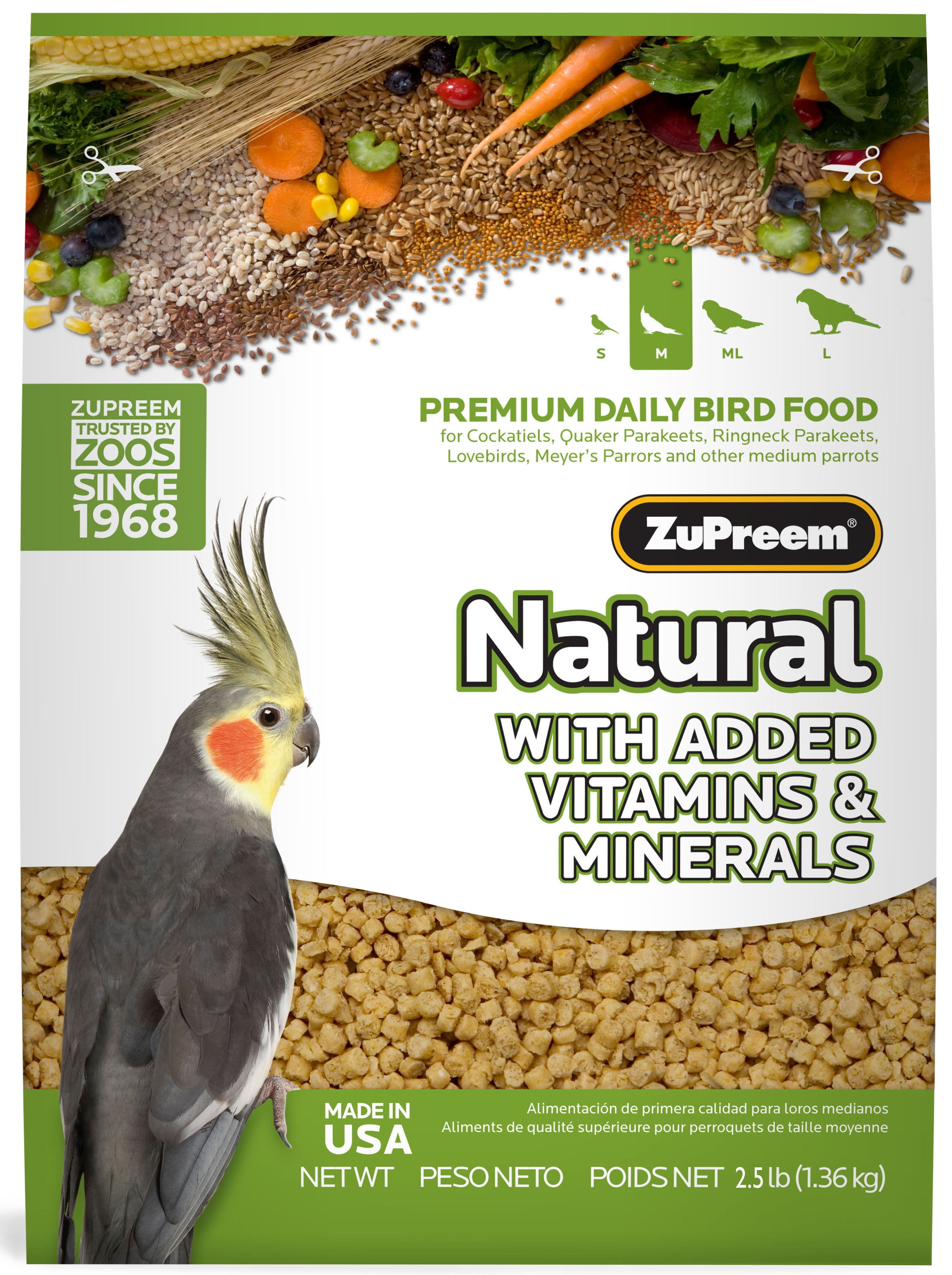ZuPreem Natural Blend Bird Food Parrot & Conure 20 lbs Walmart