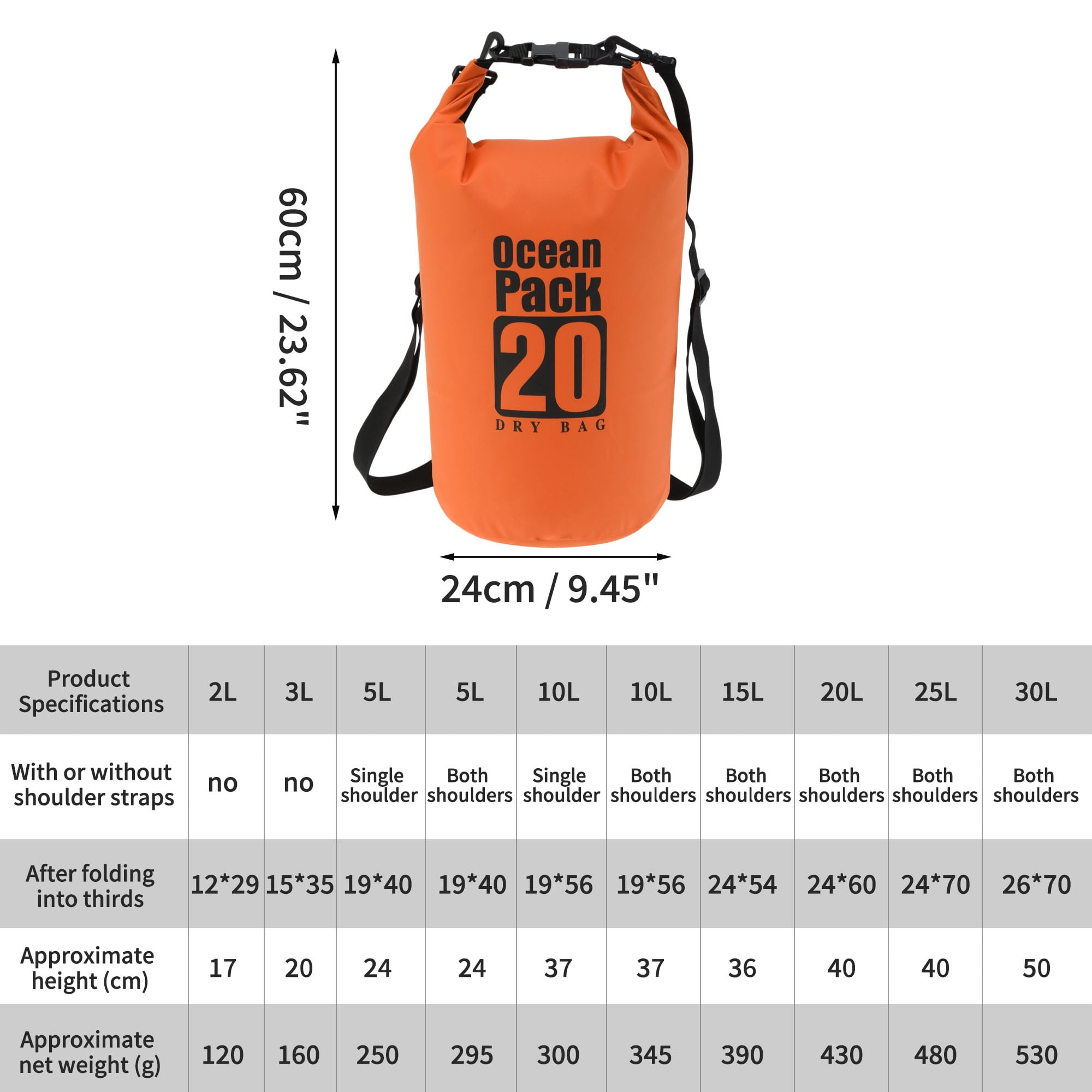 Unique Bargains Durable Waterproof Dry Bag Orange Pattern 3