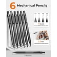 thumbnail image 3 of 30PCS Black Metal Mechanical Pencil Set in Leather Case, 0.5/0.7/0.9/2.0mm Art Drafting Pencils with 16 Tubes Graphite Leads (6B 4B 2B HB 2H 4H) & Colored Refills for Sketching, Drawing, Writing, 3 of 8