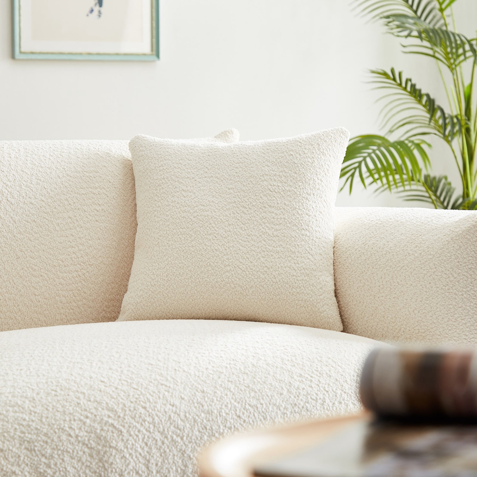 Hommoo 85.8" Sofa Oversized Loveseat Couch Sofa, Modern Sherpa Sofa for Apartment, Home&Office, White
