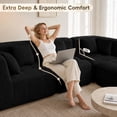 thumbnail image 5 of 110" Modular L Shaped Sectional Sofa, Upholstered Deep Seat Cloud Couch No Assembly Required with Movable Ottoman & 5 Pillows for Living Room,Bedroom,Office (Black), 5 of 11
