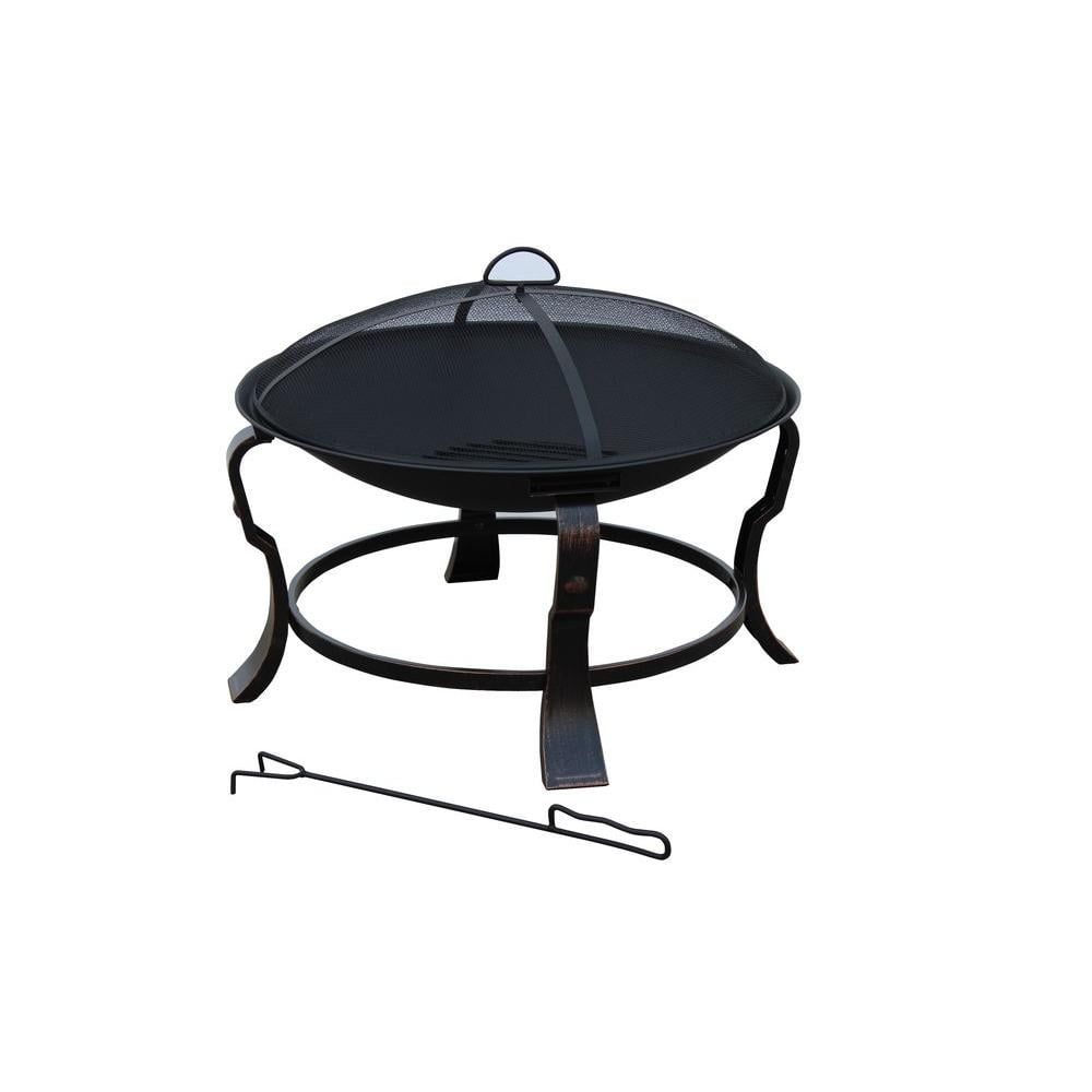 Hampton Bay Ft 01h 24 In Ashmore Round Steel Fire Pit Walmart Com
