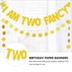 thumbnail image 2 of 2 PCS interesantes accesorios de fotos Banners de cumpleaños Panders Papel Prácticos (Dorado), 2 of 7