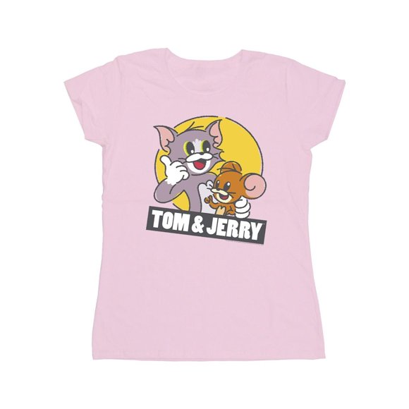 Tom And Jerry T-Shirt en Coton Logo Croquis pour Femmes