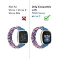 thumbnail image 3 of Wearlizer Elastic Band Compatible with Fitbit Sense 2/Sense/Versa 4/Versa 3 Watch Bands for Women, Slim Solo Loop Braided Strap Wristband Stretchy Woven Accessory, 3 of 6