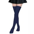 thumbnail image 2 of Spencer Women Thigh High Socks Extra Long Knit Warm Stockings over the Knee High Boot Socks Leg Warmers "Navy", 2 of 9