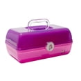 thumbnail image 2 of Claire's Exclusive - Caboodles Makeup Case, On-The-Go Girl Travel Cosmetic Organizer with Mirror, Purple & Pink Jelly Sparkle with Sparkle Handle & Unicorn Latch: 8.0 x 12.83 x 5.94 Inches, 2 of 3