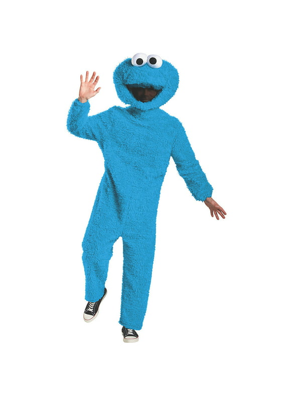 Disguise Mens Sesame Street Plush Cookie Monster Prestige Costume - Size Large/X Large