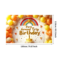 thumbnail image 3 of LUUFILx First Trip Around the Sun Backdrop Banner Colorful Birthday Decorations Photography Props Party Supplies Background Kids Celebration, 3 of 9