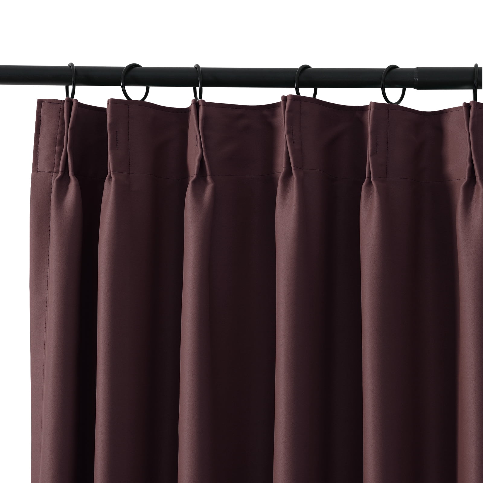 TWOPAGES Pinch Pleated Drape Blackout Light Blocking Curtain for Bedroom, 1 Panel, 52"x84", Burgundy
