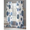 thumbnail image 4 of Blue Polka Dots Sheer Curtains 96 Inch Length 2 Panels Set - Light Filtering Window Treatments, Modern Abstract Art Rod Pocket Semi Curtains for Living Room/Bedroom/Kitchen Décor, 104"W x 96"L, 4 of 7