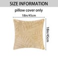 thumbnail image 5 of Unique Bargains Basho Leaf Pattern Cushion Covers Solid Fluffy Plush Pillow Covers 2 Pcs Khaki 18" x 18", 5 of 6