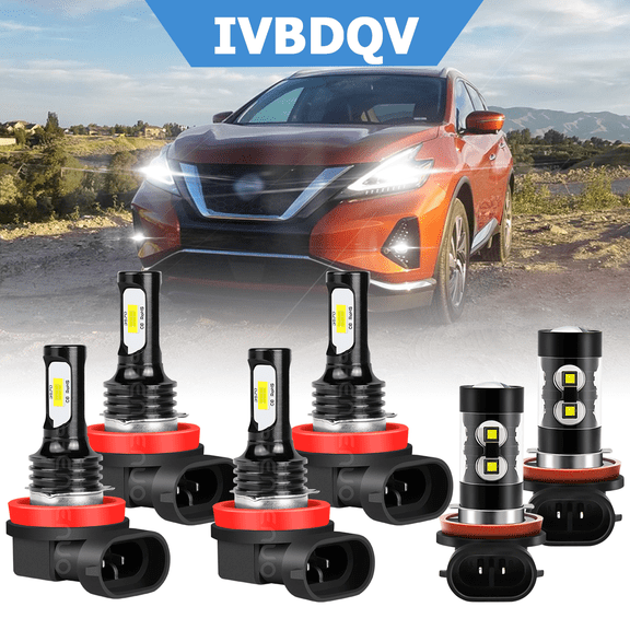 For Nissan Murano 2015-2018 LED Headlights Combo 6x H11 Bulb High Low Beam Fog Light Kits 6000K White