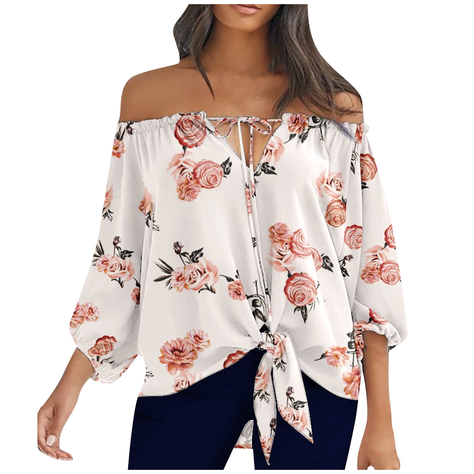 Womens Casual Half Sleeve One Shoulder 