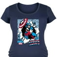 thumbnail image 3 of Marvel Captain America - Comic Book Panels - Maternity Scoop Neck Graphic T-Shirt, 3 of 5