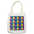 thumbnail image 1 of Abstract Tote Bag, Geometrical Optical Illusion Cubes Illustration Diamond Shapes Inspired Motifs, Cloth Linen Reusable Bag for Shopping Books Beach and More, 16.5" X 14", Cream, by Ambesonne, 1 of 2