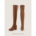 thumbnail image 2 of Botas DREAM PAIRS Laurence Sobre la Rodilla en Gamuza Marrón Talla 6, 2 of 8