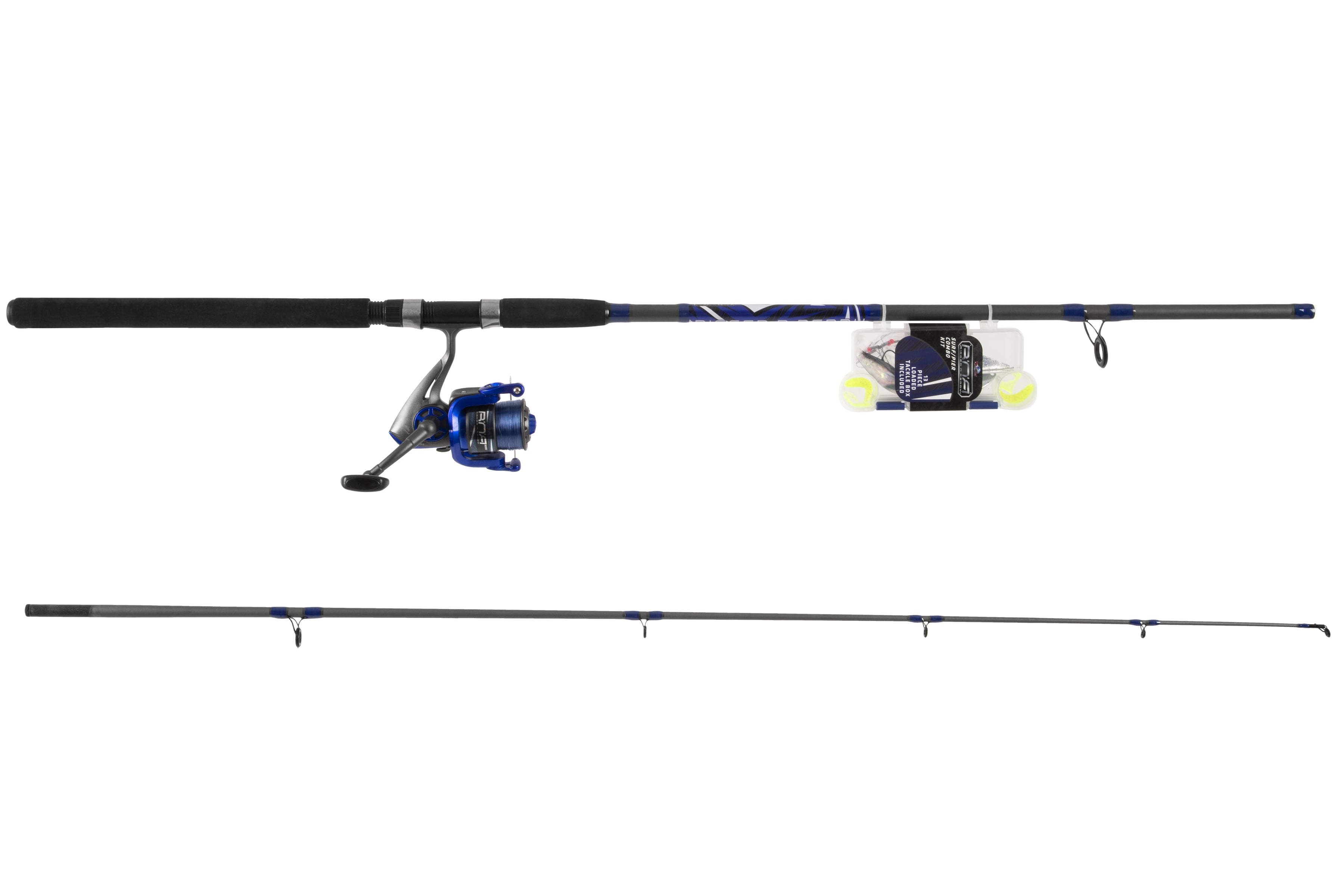 (3 pack) Tsunami Rigged and Ready Surf and Pier Fishing Rod and Reel Combo Pack, 8' Medium, 2-Piece